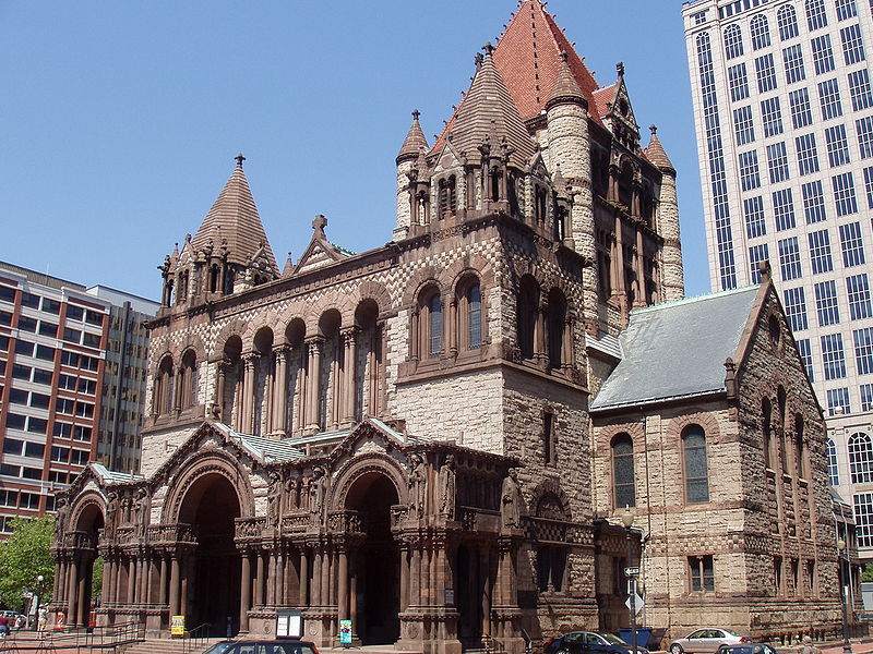 Trinity Church - Boston - Richardsonian Romanesque - designed by Henry Hobson Richardson - courtesy Daderot at Wikimedia Commons