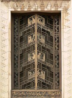 Art Deco door at Medical College of Virginia