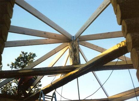The cabin roof support structure.