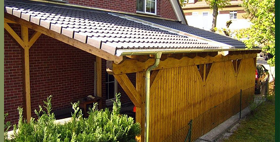 Car port with one side as privacy fence