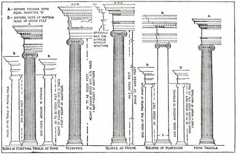 Column comparison from Vitruvius