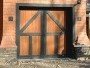 A carriage house style garage door