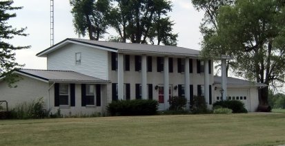 A columned house on Highway 68 in Hardin County, Ohio