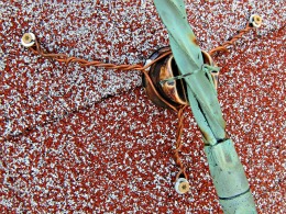 Lightning Rods - Improvised insulator tie-down
