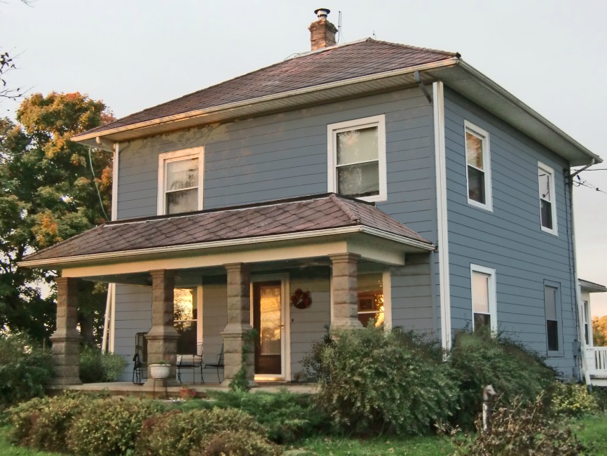 My house simulated in a gray paint but I removed the shutters