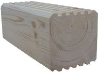 Square profile milled log with grooves
