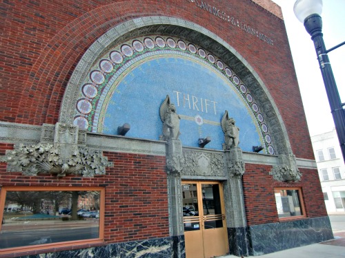 Entrance to Peoples Federal Savings and Loan Building by Louis Sullivan. 