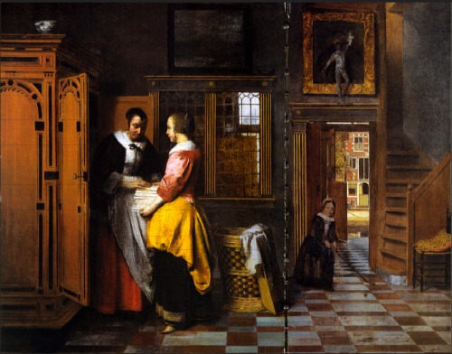 Houses in Art - Interior - Pieter de Hooch - Unknown Name - Interior with Stairs