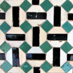 It takes three simple shapes for this pattern - bathroom tile design ideas