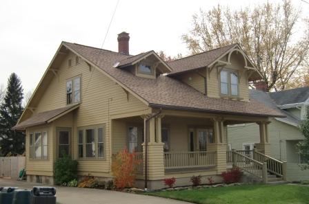 A front porch is central to the look of this Craftsman home in Sunbury, OH