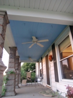 The blue ceiling on my front porch