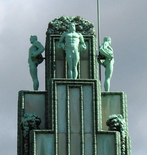 Central tower of the Stoclet Palace Art Nouveau home by Josef Hoffman