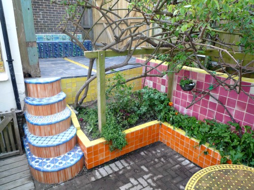 Garden Tiles from the home of Kay Aplin - bathroom tile ideas