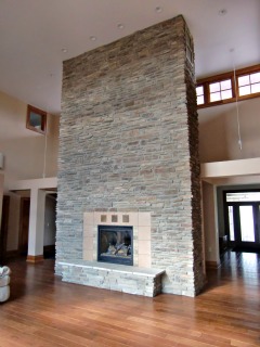 A view of the fireplace in the Great Room at the Universal Design Living Laboratory