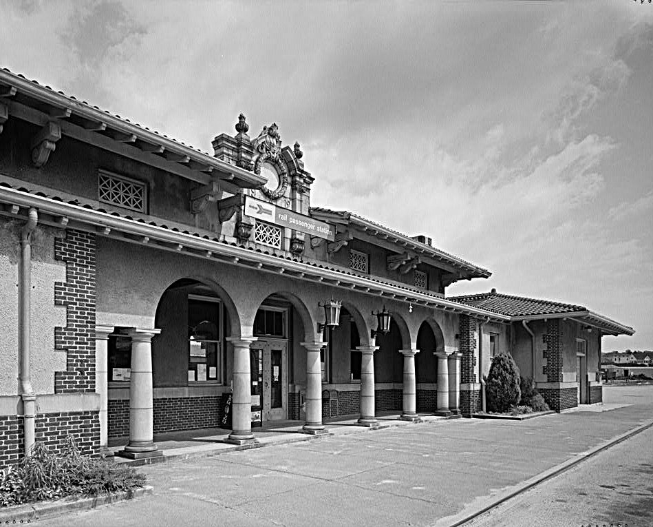 A Mission Revival railroad station in  Rhode Island